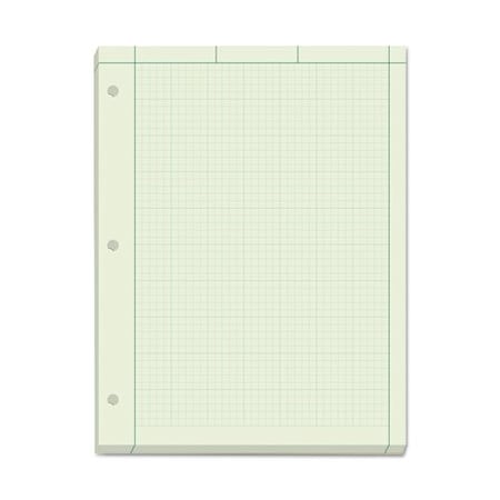 Tops Business Forms TOPS, ENGINEERING COMPUTATION PADS, 5 SQ/IN QUADRILLE RULE, 8.5 X 11, GREEN TINT, 200PK 35502